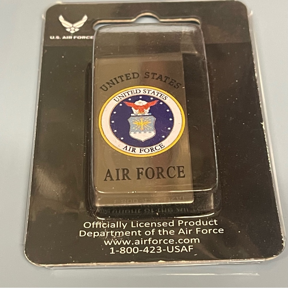 United States Air Force Money Clip Silver Tone Military Armed Forces New